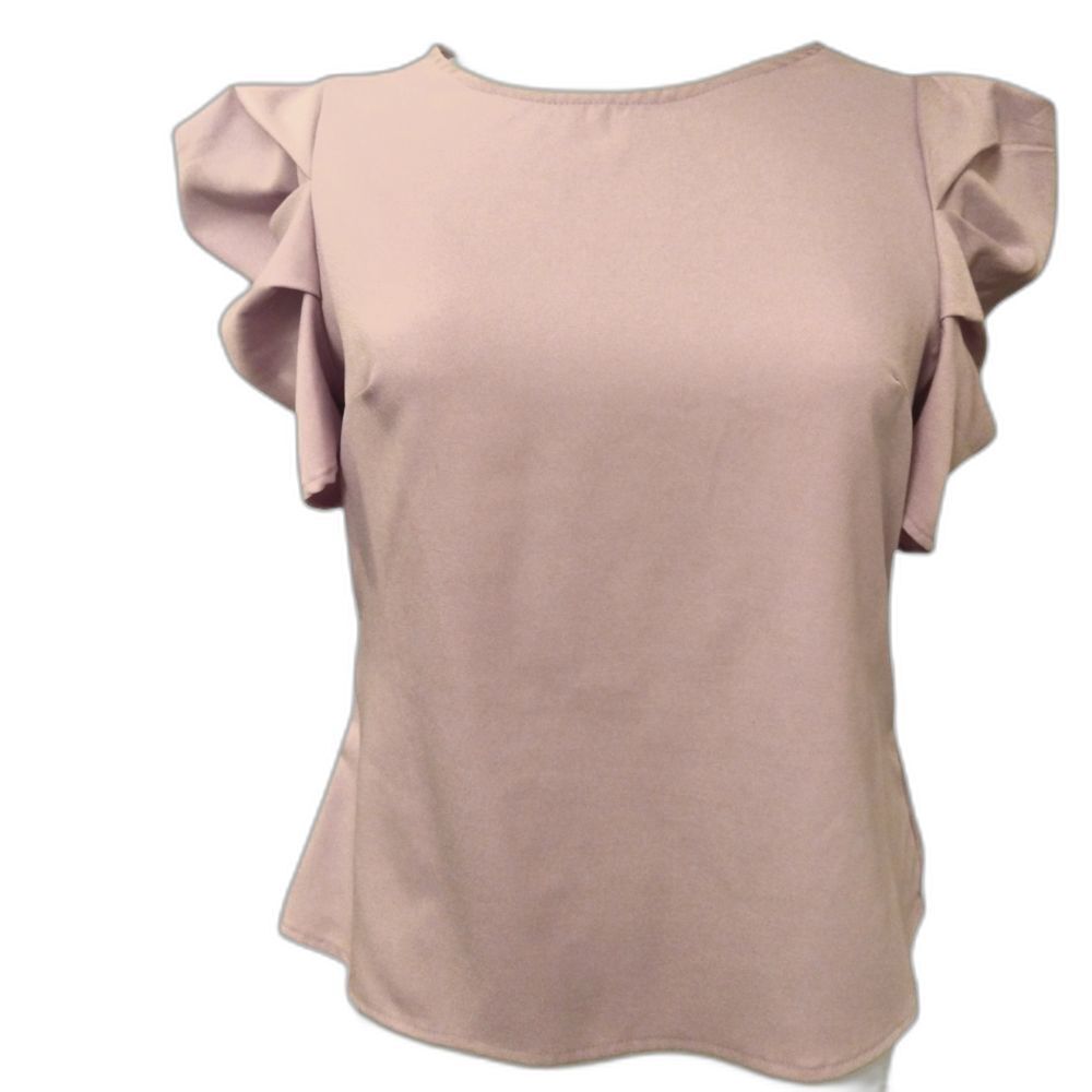 SHEIN Purple Keyhole Back Exaggerated Puff Sleeve Blouse Size M